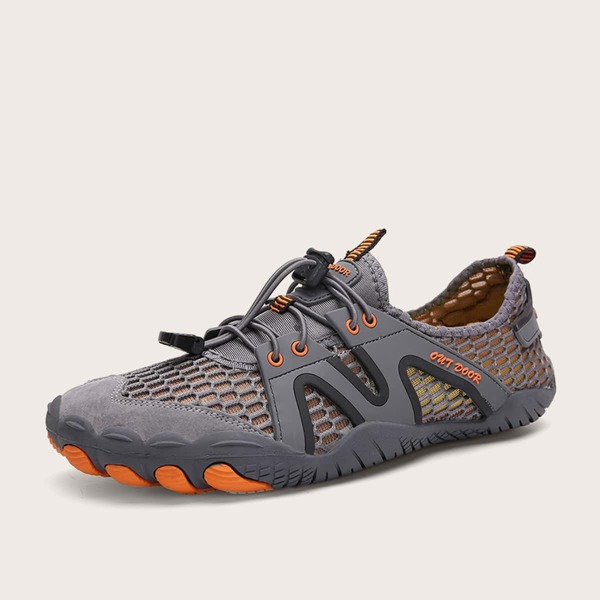 

Men Lace-up Front Mesh Trainers, Grey