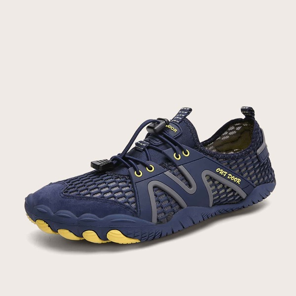 

Men Lace-up Front Mesh Trainers, Navy blue