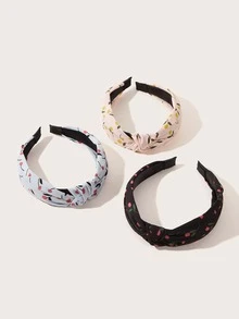 3pcs Ditsy Floral Pattern Hair Hoop - Multicolor - View 2