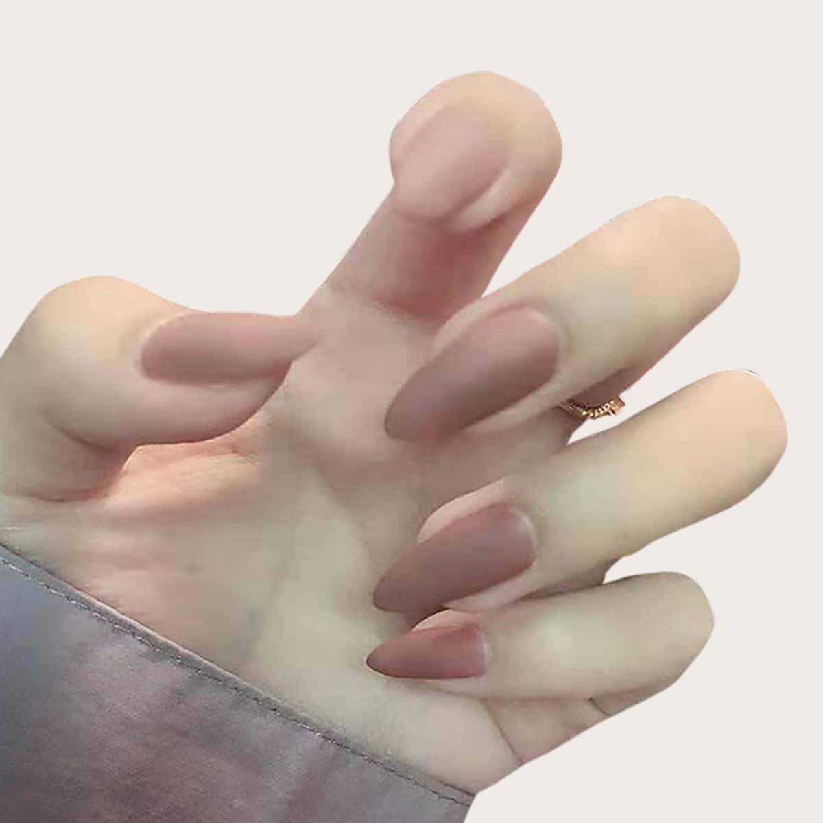 

24pcs Plain Fake Nails, Pink