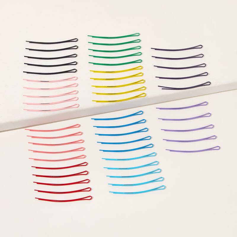 

50pcs Simple Colorful Bobby Pin, Multicolor
