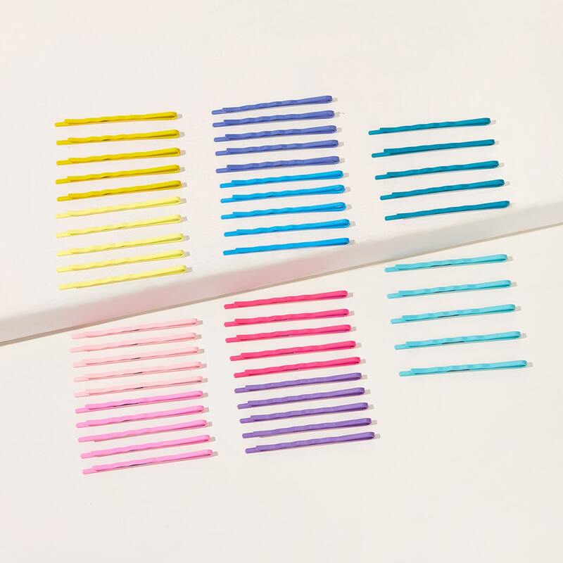 

50pcs Simple Colorful Bobby Pin, Multicolor