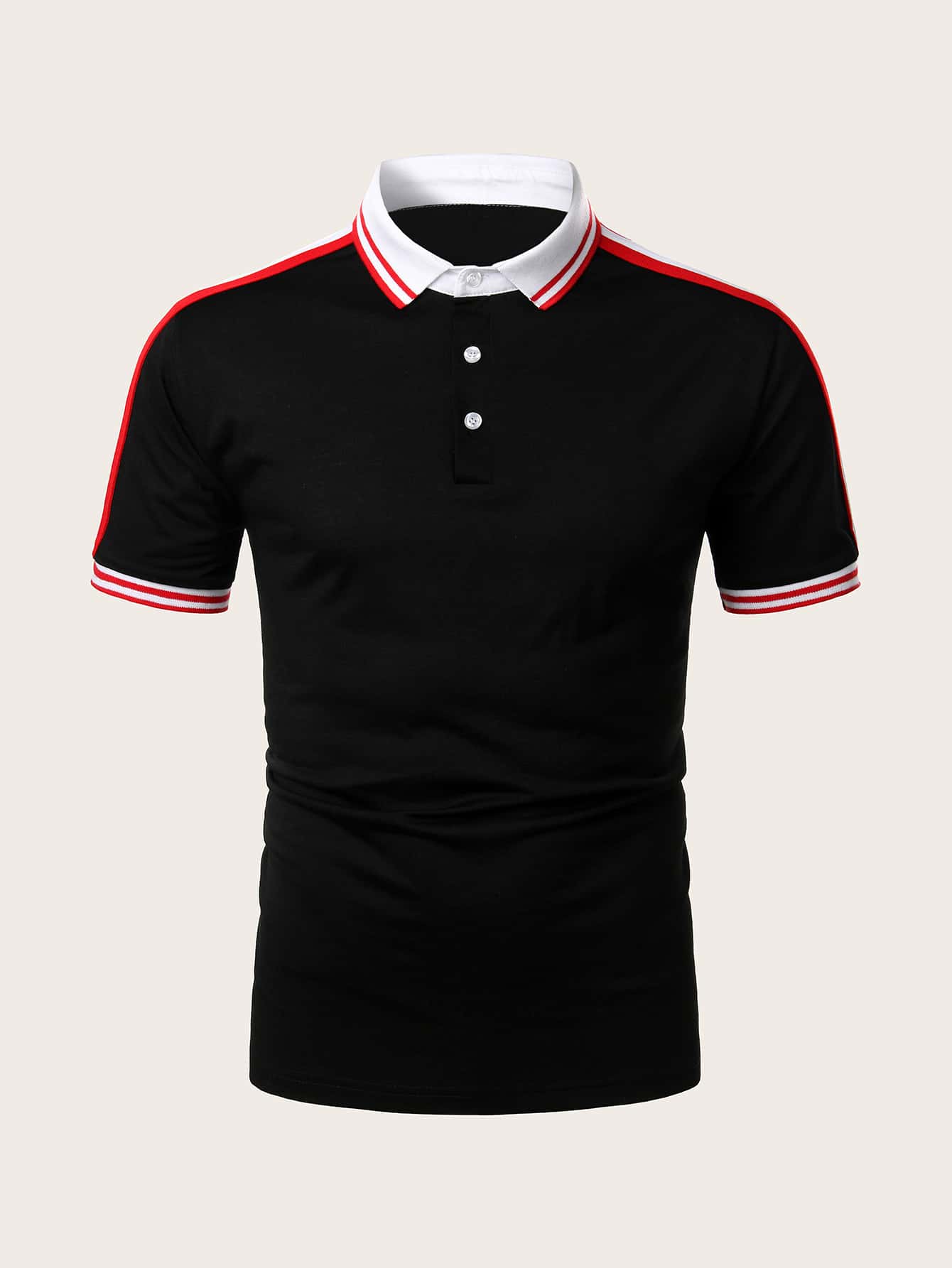 Our Guys Stripe Tape Side Polo Shirt is such a vibe - ROMWE