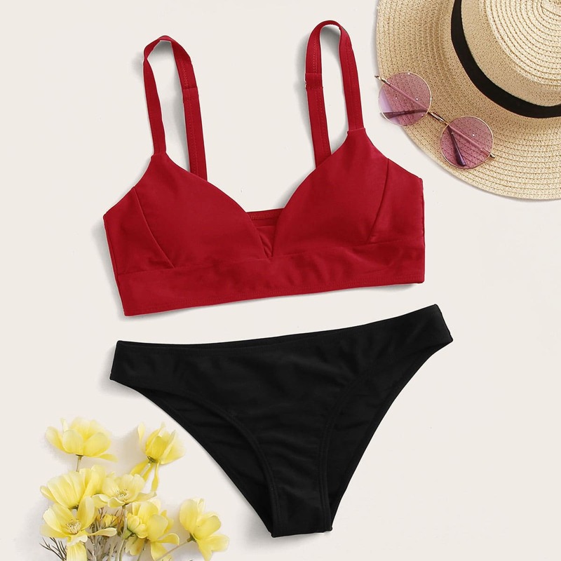 

Two Tone Bikini Swimsuit, Multicolor
