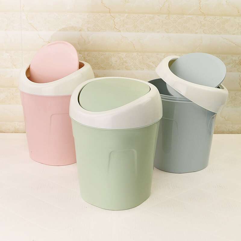 

1pc Flip Top Garbage Can, Multicolor