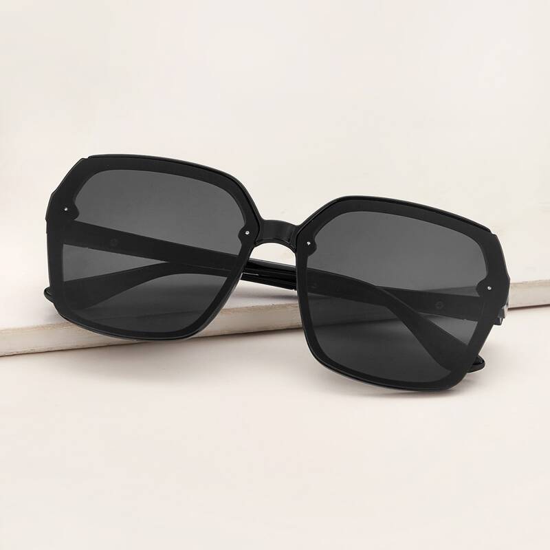 

Acrylic Square Frame Sunglasses, Black