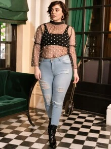 Jeans rotos ajustados-grande - Lavado ligero - Ver 6