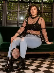 Jeans rotos ajustados-grande - Lavado ligero - Ver 1