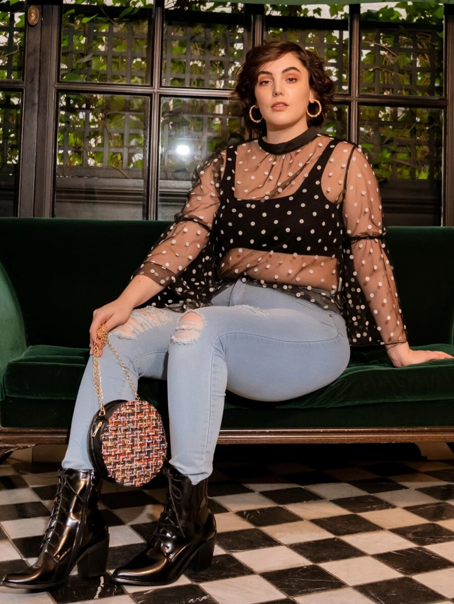 Jeans rotos ajustados-grande - Lavado ligero - Ver 1