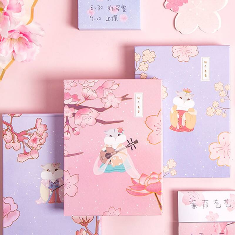 

1set Random Cherry Blossom Print Sticky Note
