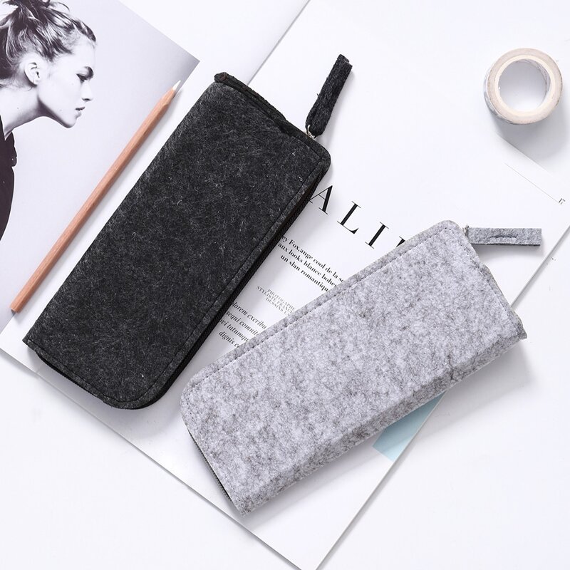 

1pc Random Color Solid Felt Pencil Case