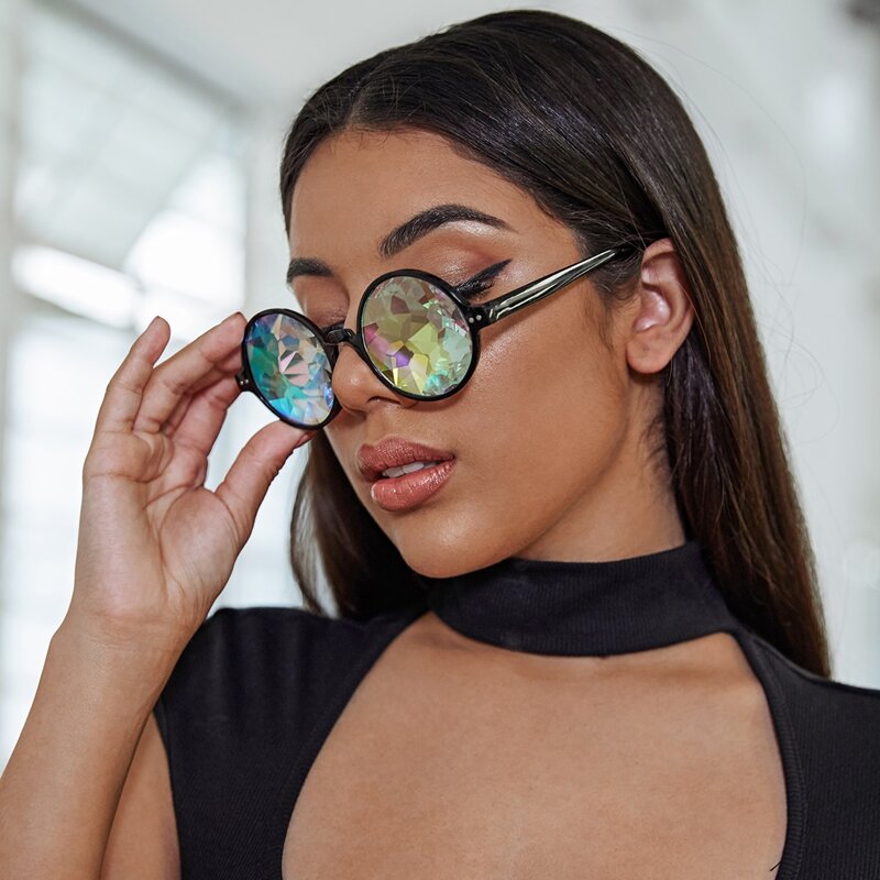 

Kaleidoscope Round Frame Sunglasses With Case