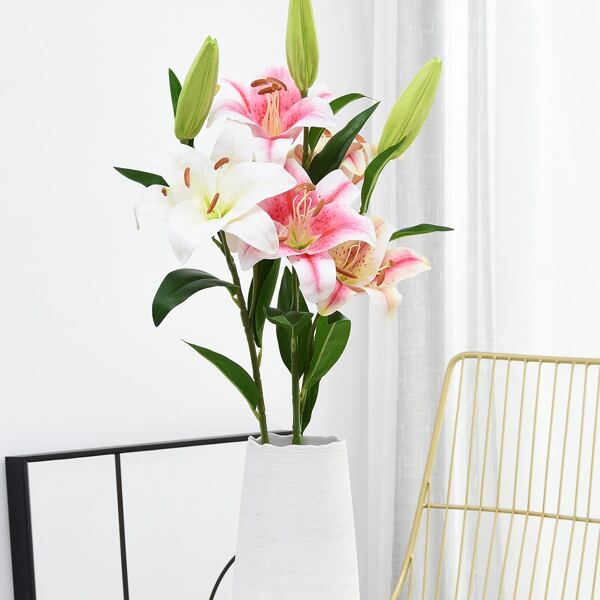 

1bundle Artificial Lily With 3pcs Head
