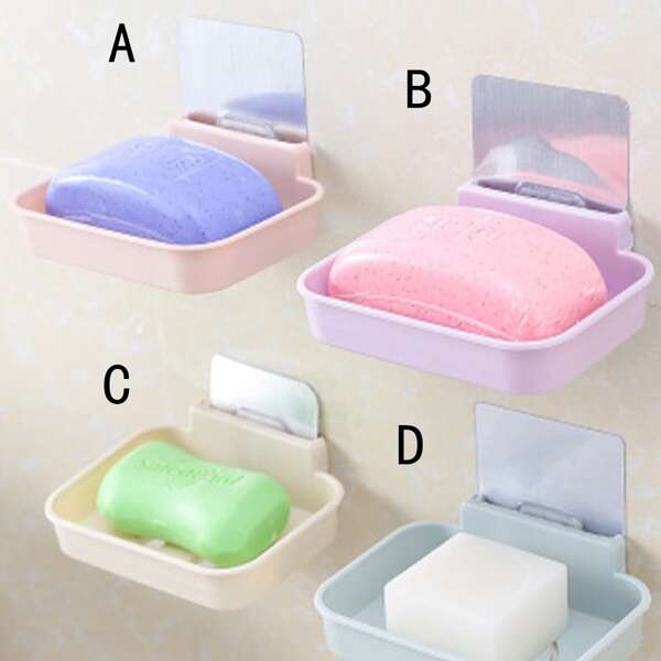 

1pc Wall Mounted Soap Dish Holder, Multicolor