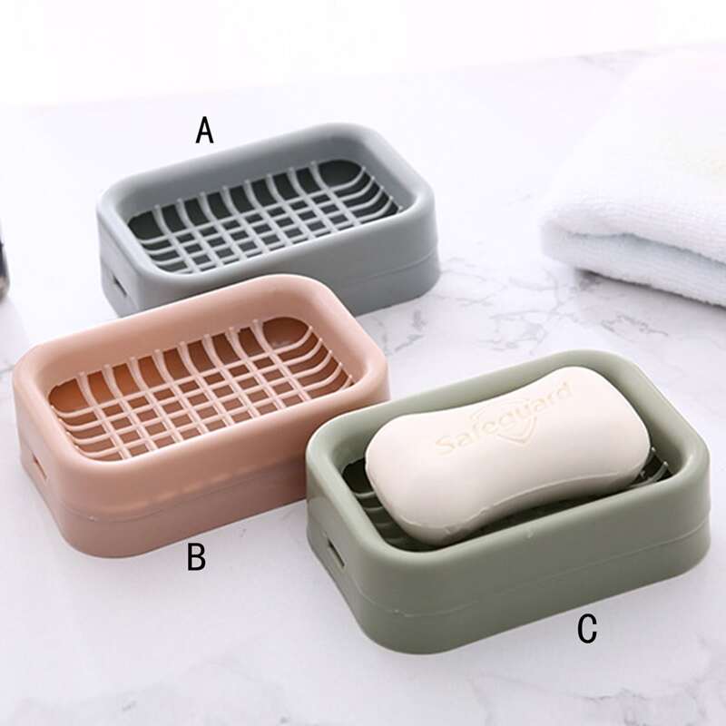 

1pc Solid Drain Soap Dish, Multicolor