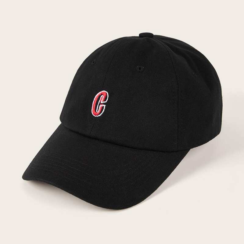 

Letter Graphic Baseball Cap, Black