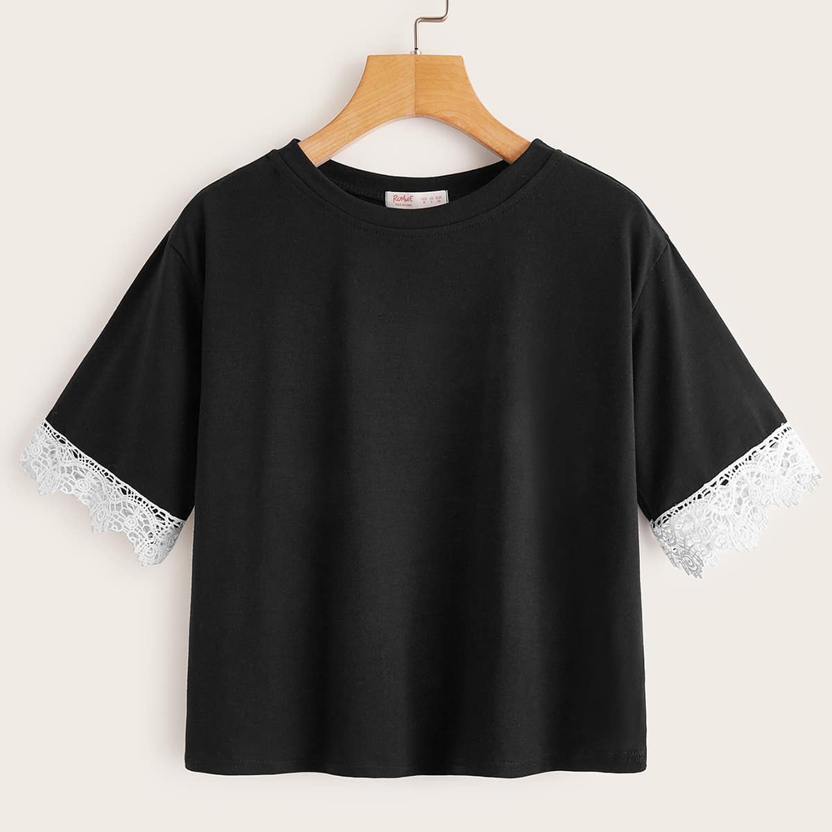 

Lace Trim Black Tee
