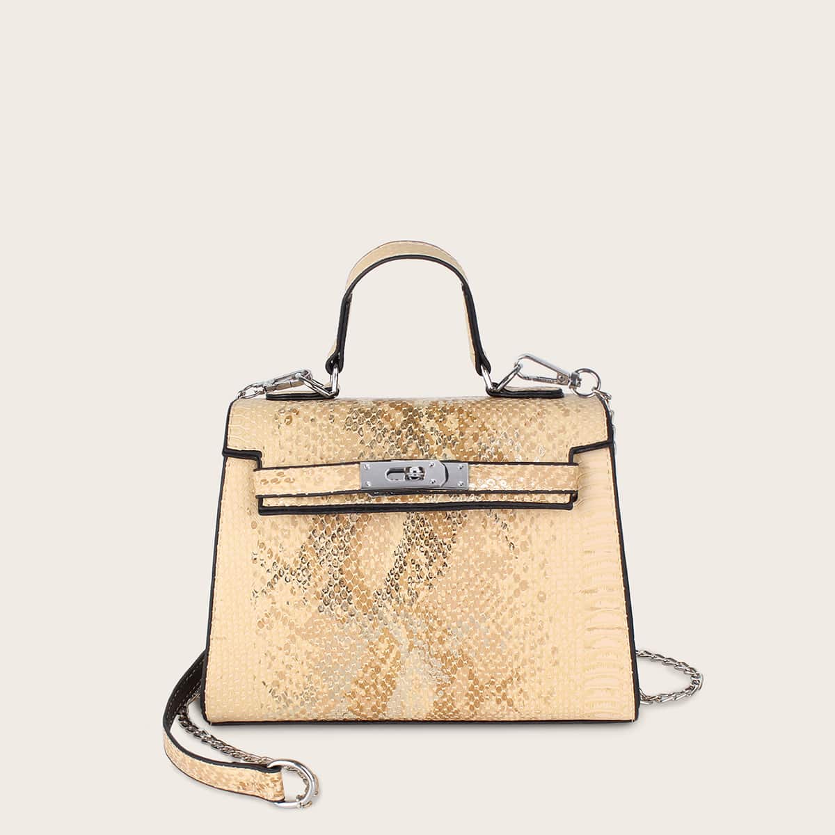

Animal Scarf Print Satchel Bag, Multicolor