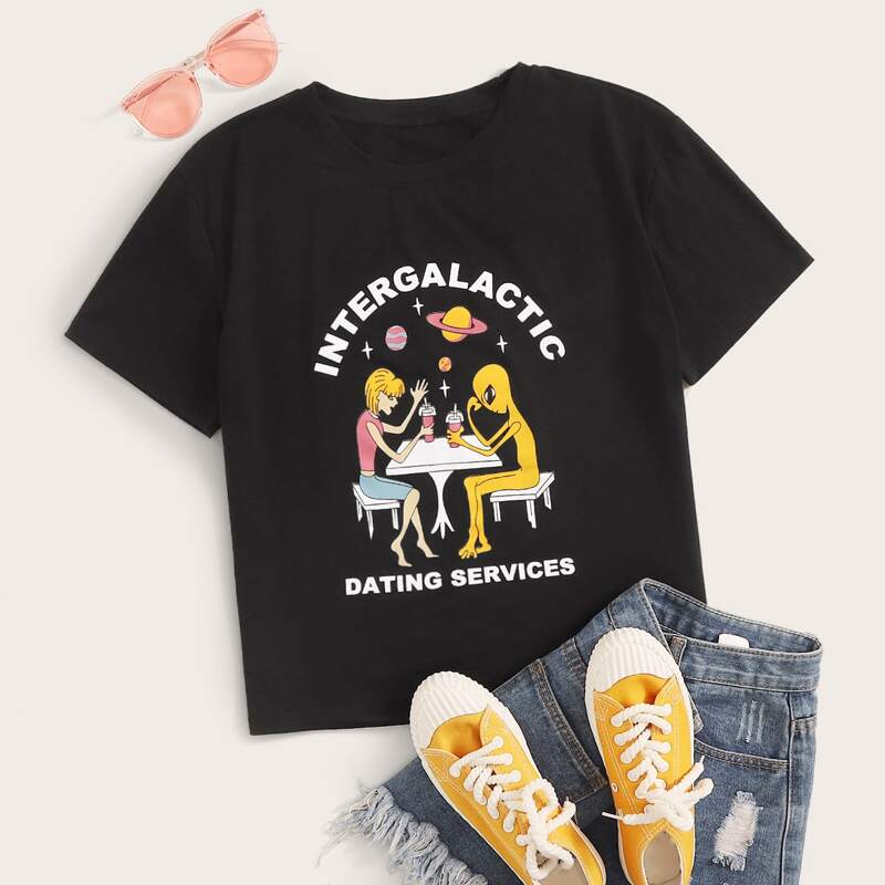 

Figure Graphic Black Tee