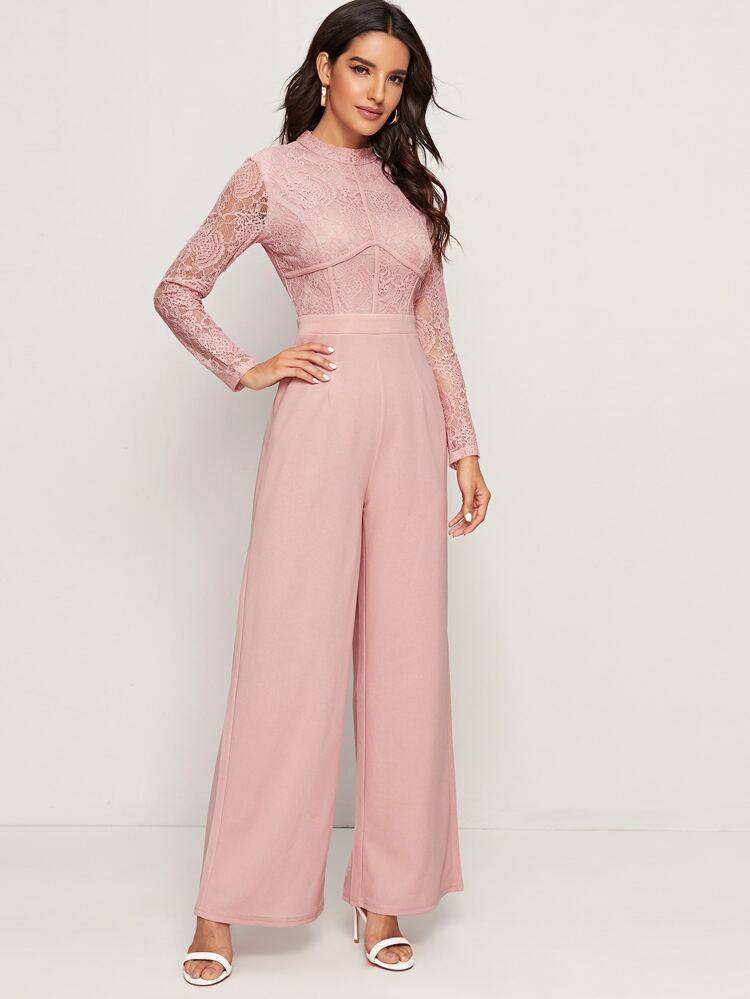 overlay detail jumpsuit