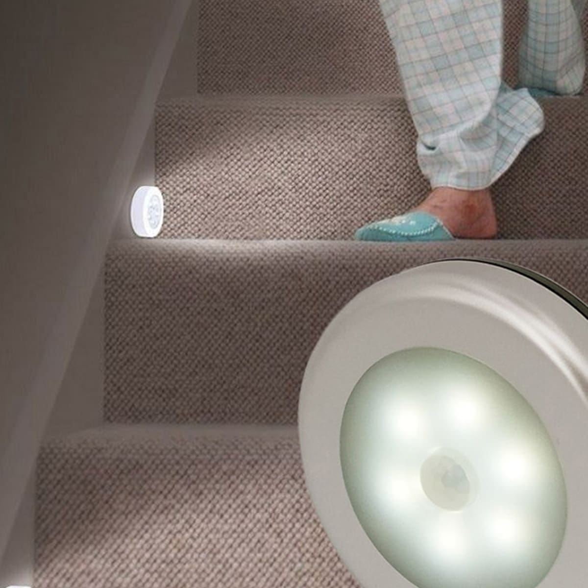 

Stair Sensor Round Wall Lamp, White