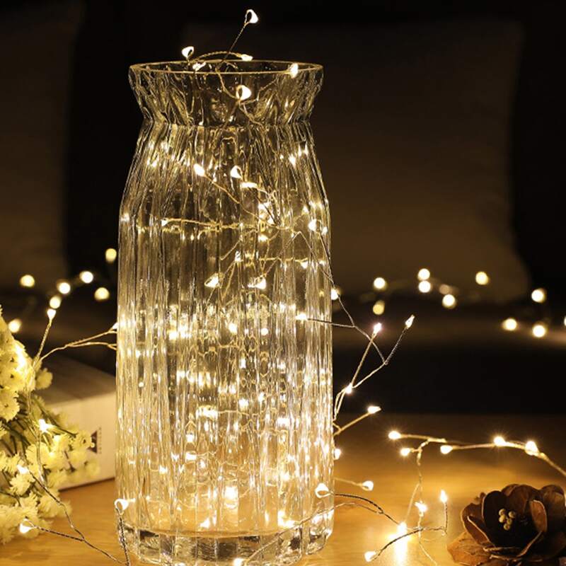 

100pcs Bulb Copper String Light, Yellow