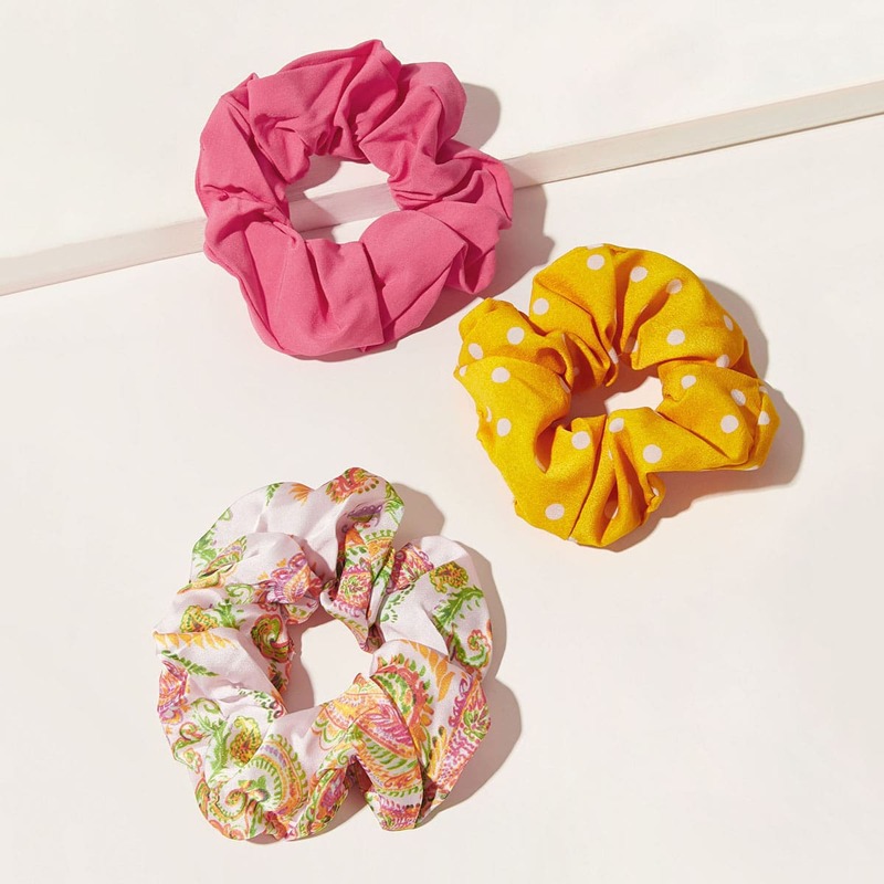 

3pcs Polka Dot Pattern Scrunchie, Multicolor