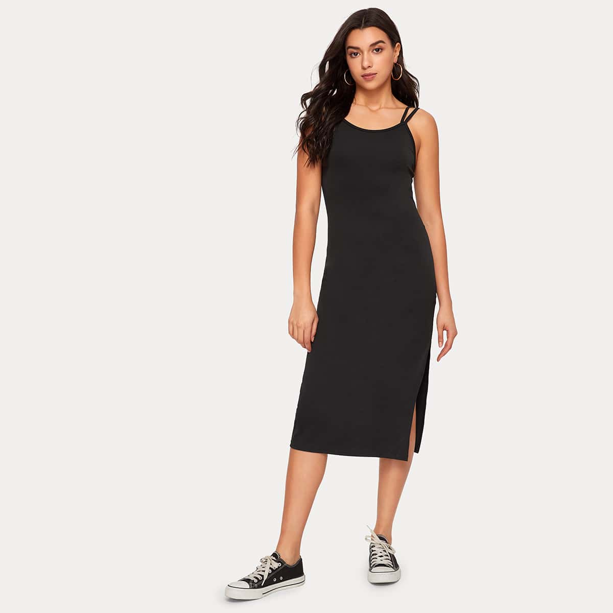 

Split Side Cami Black Dress