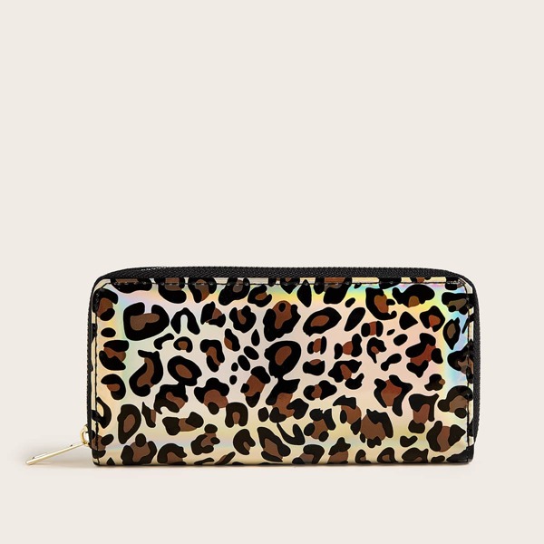 

Leopard Graphic Holographic Purse, Multicolor