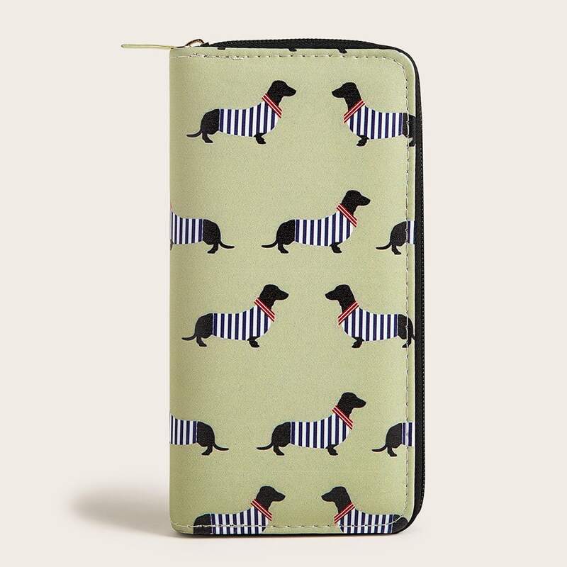 

Striped Animal Graphic Purse, Green