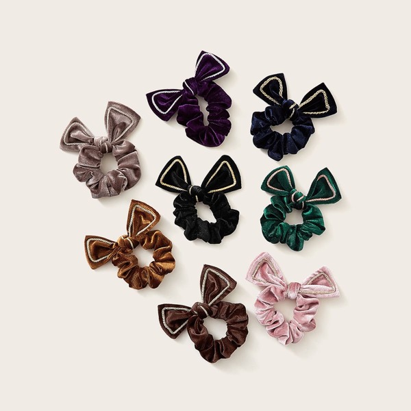 

SHEIN Random Color 1pc Bow Knot Decor Hair Scrunchie, Multicolor