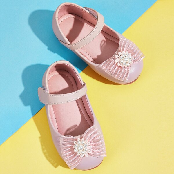 

Toddler Girls Bow Decor Mary Jane Flats, Pink