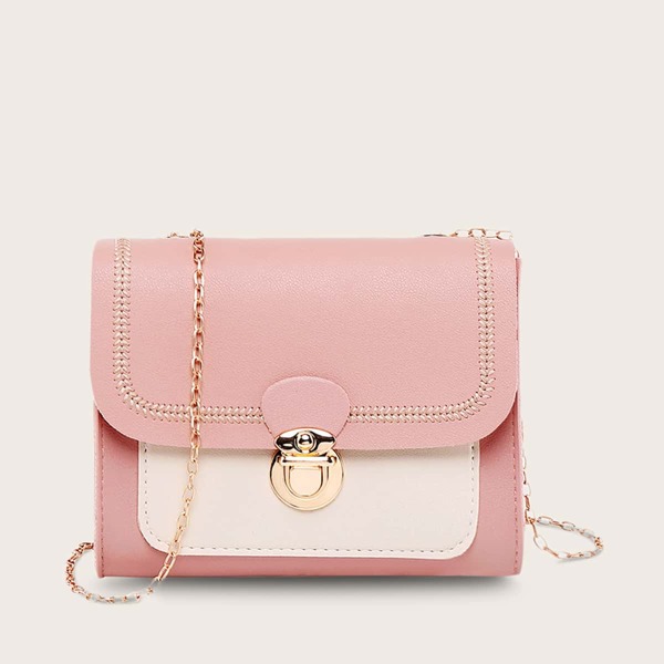 

Girls Stitch Detail Flap Crossbody Bag, Pink