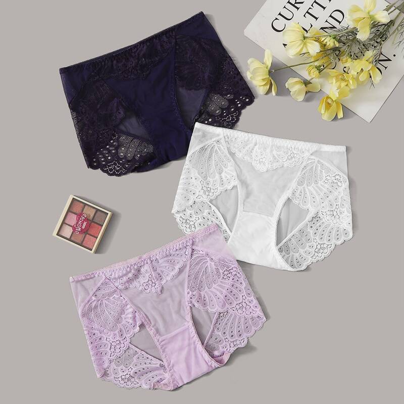 

3pack Floral Lace Panty Set, Multicolor