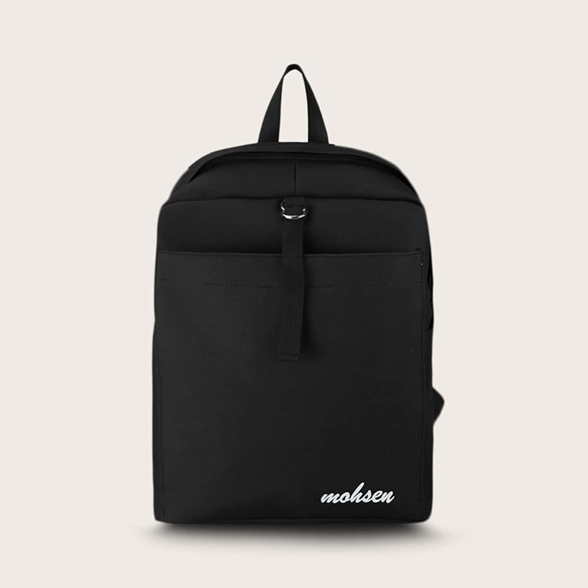 

Guys Letter Graphic Large Capacity Backpack, Black