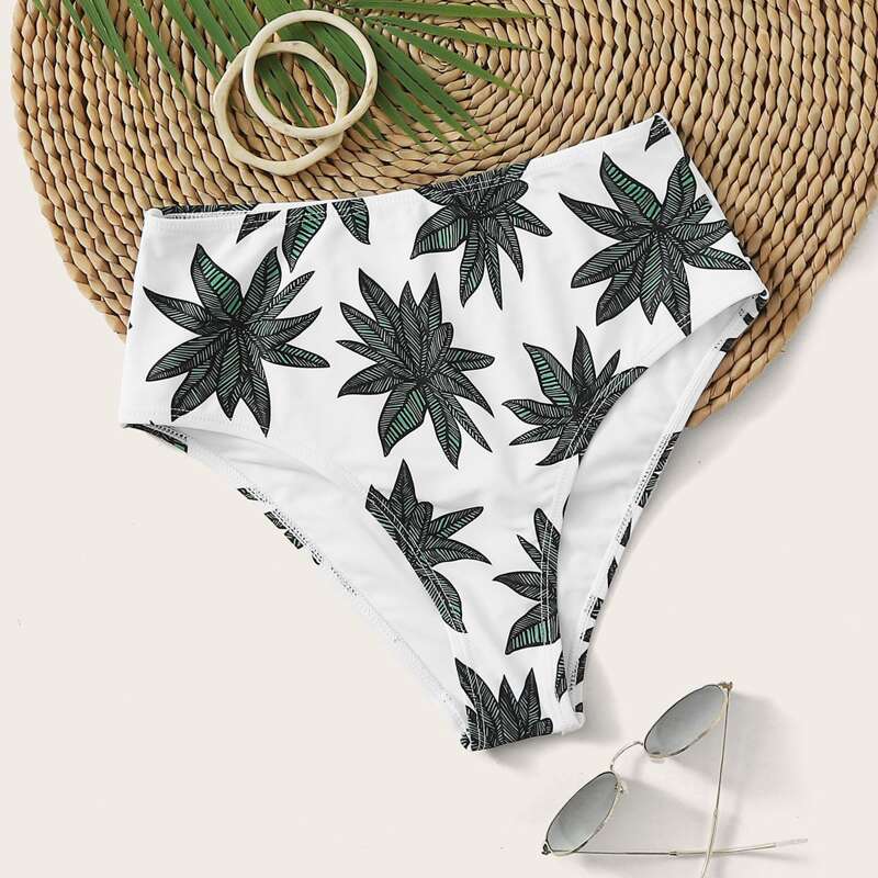 

Plant Print High Waisted Bikini Panty, Multicolor