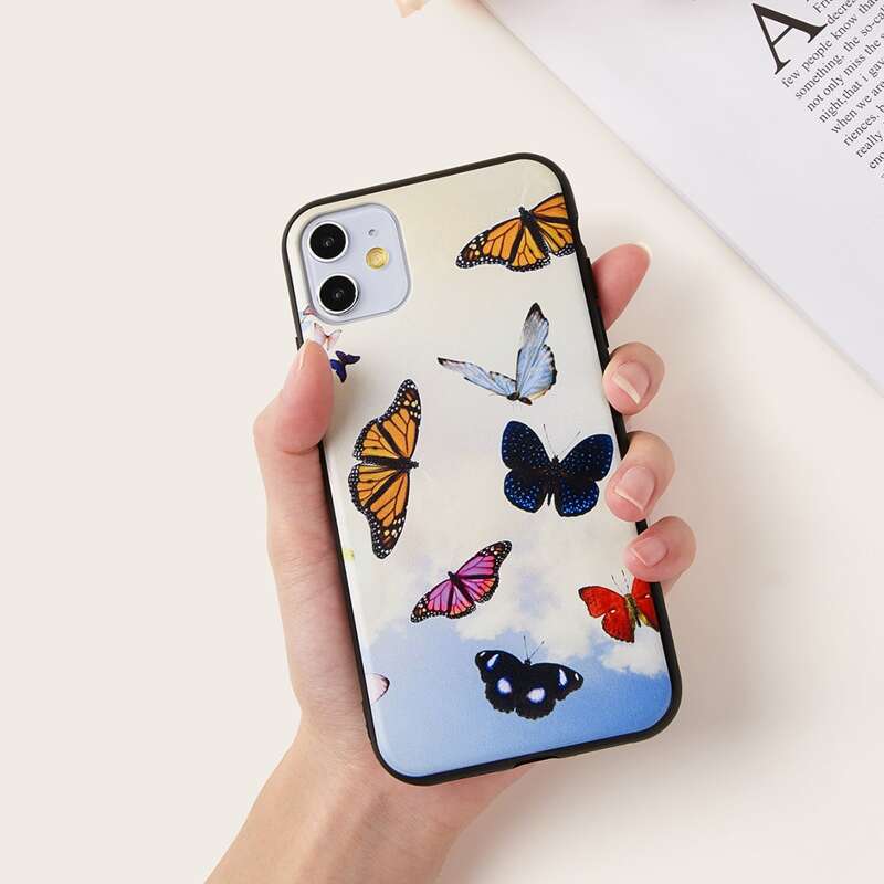

Sky & Butterfly Pattern iPhone Case, Multicolor