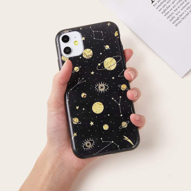 

Galaxy Pattern iPhone Case, Black