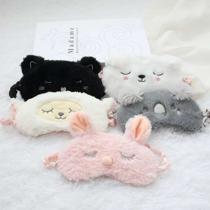 

1pc Cartoon Graphic Plush Eye Mask