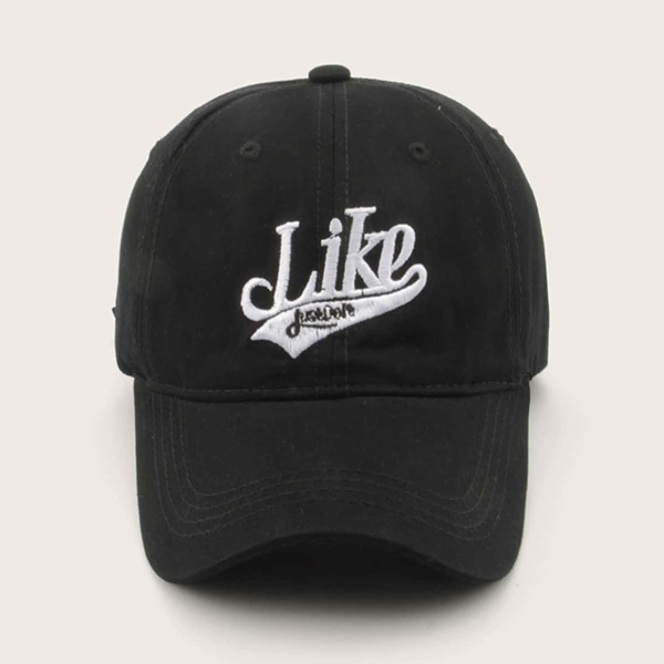 

Men Letter Embroidered Baseball Cap, Black