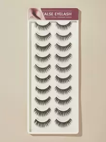 MAGEFY 10 Pairs Of Natural Full False Eyelashes,Thick Curling FluffyEyelashes For Party Use Manga Eyelashes, Travel Essentials - Black - View 1