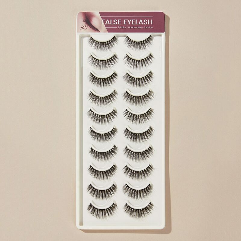 

10pairs Thick False Eyelashes, Black