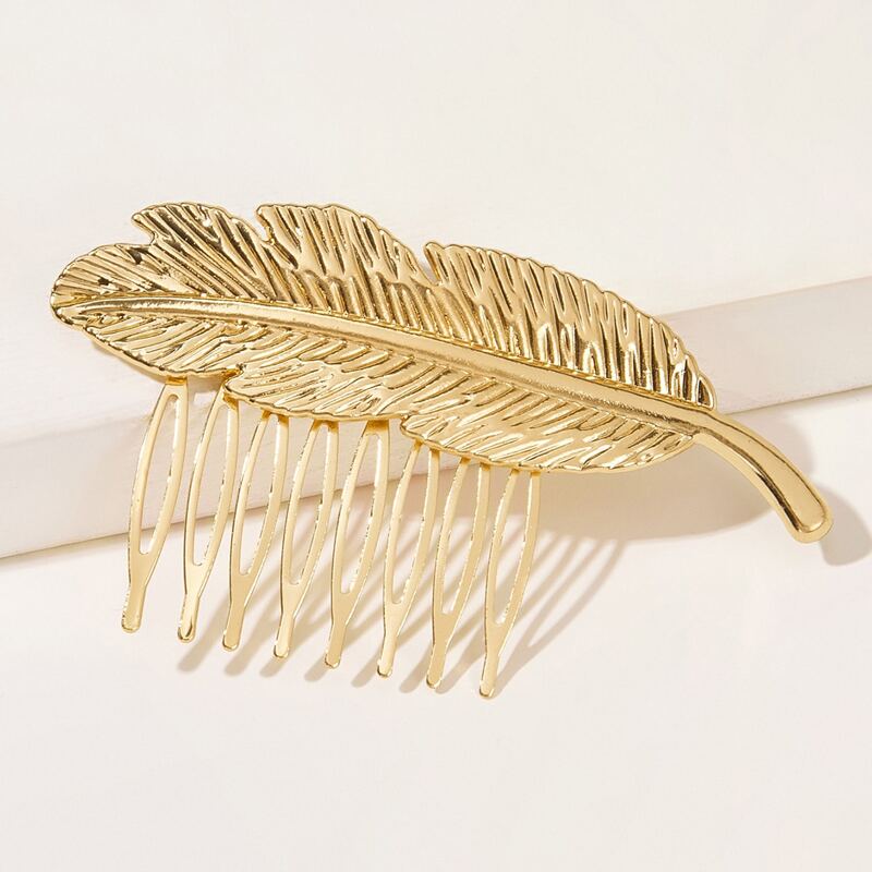 

Metal Leaf Design Hair Pin, Gold