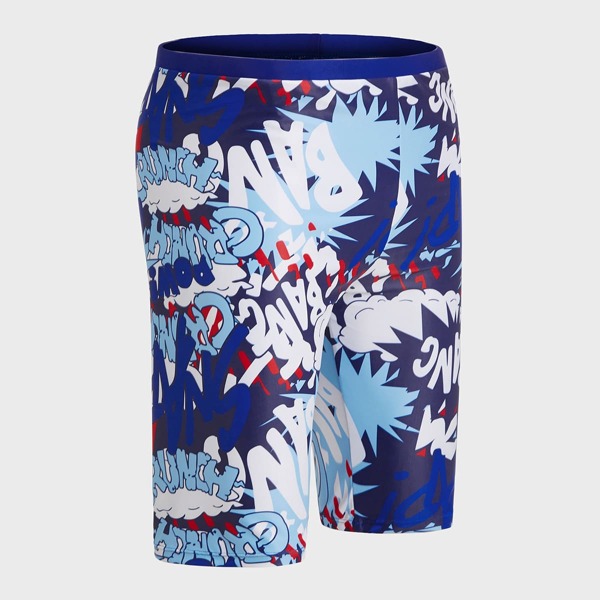 

Men Letter Graphic Swim Jammers, Blue