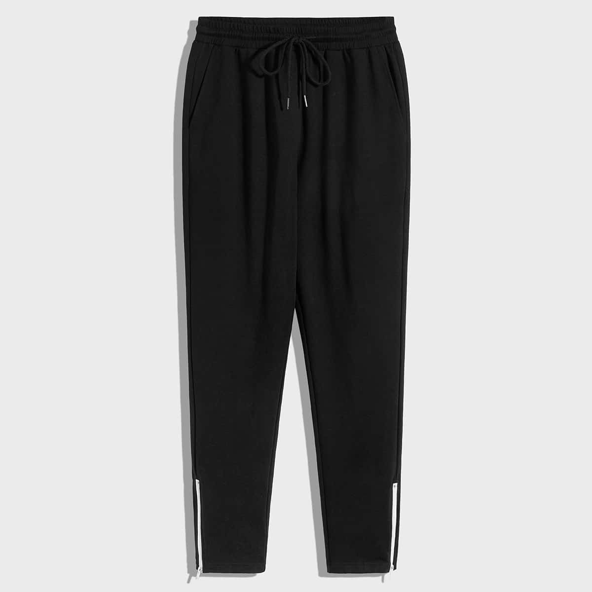 

Guys Drawstring Waist Tape Sweatpants, Black