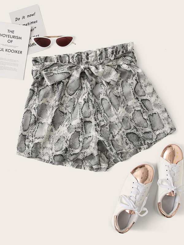 snakeskin paperbag shorts