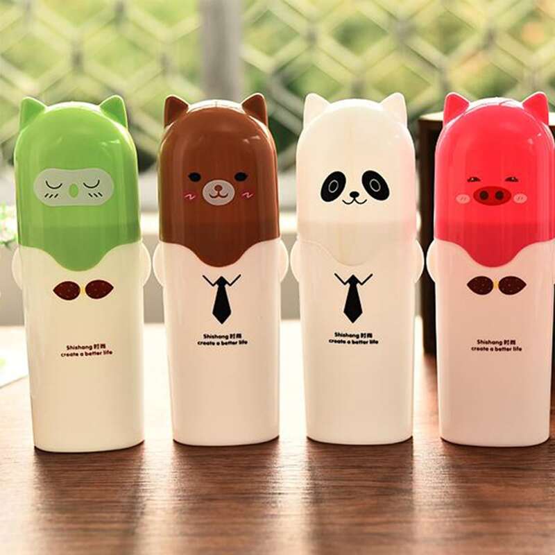 

1pc Cartoon Graphic Gargle Storage Box, Multicolor