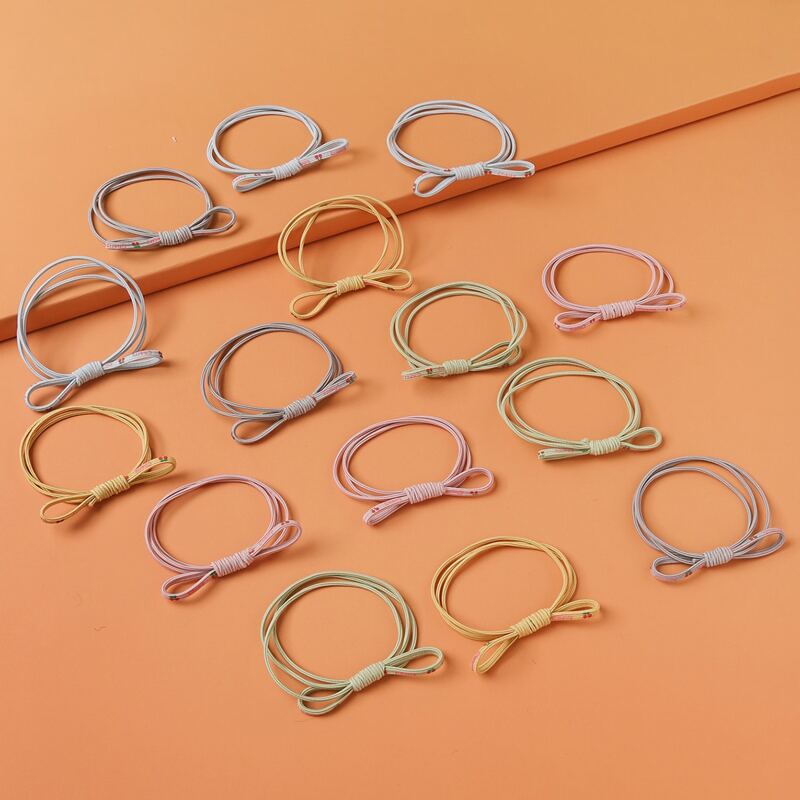 

15pcs Bow Knot Decor Hair Tie, Multicolor