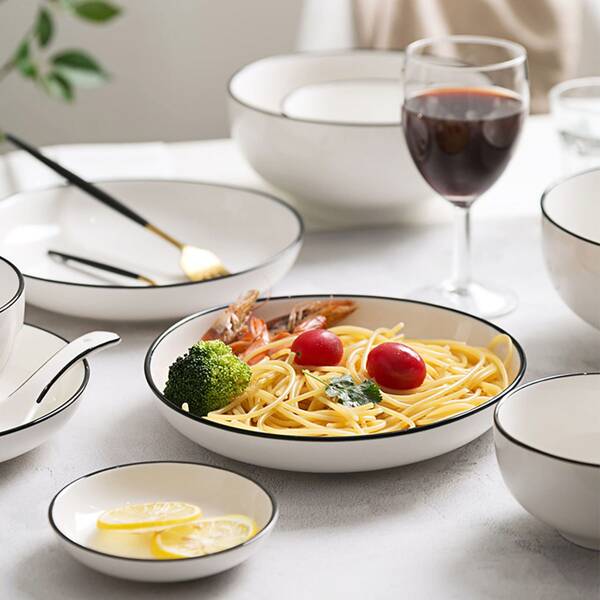

1pc Black Line Ceramic Dish