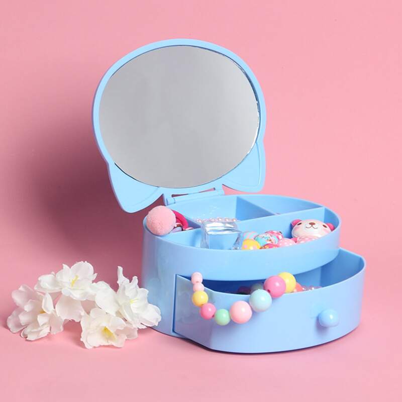 

1pc Cartoon Double-layer Jewelry Storage Box, Multicolor